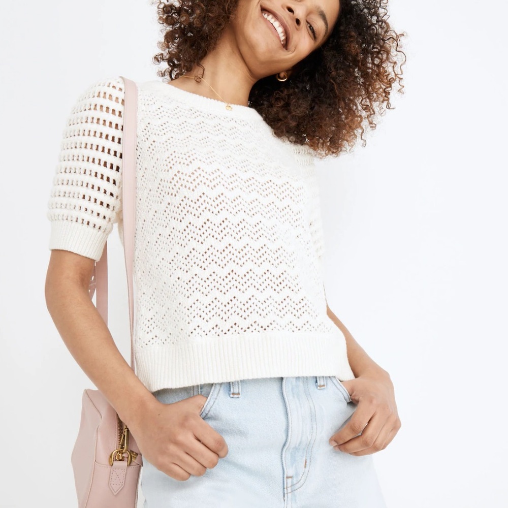 Madewell Atwater Crochet Sweater Tee - Picture 2 of 5